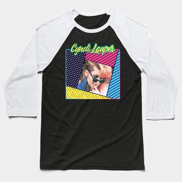 Cyndi Lauper - Retro Cover Baseball T-Shirt by PiedPiper